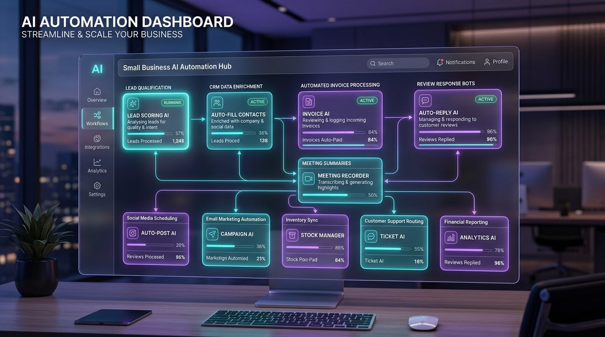 Small Business AI Automation & E-Commerce Workflow Dashboard