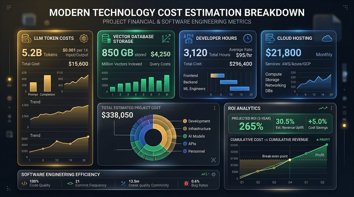 Modern Technology Cost Estimation Breakdown and Dashboard